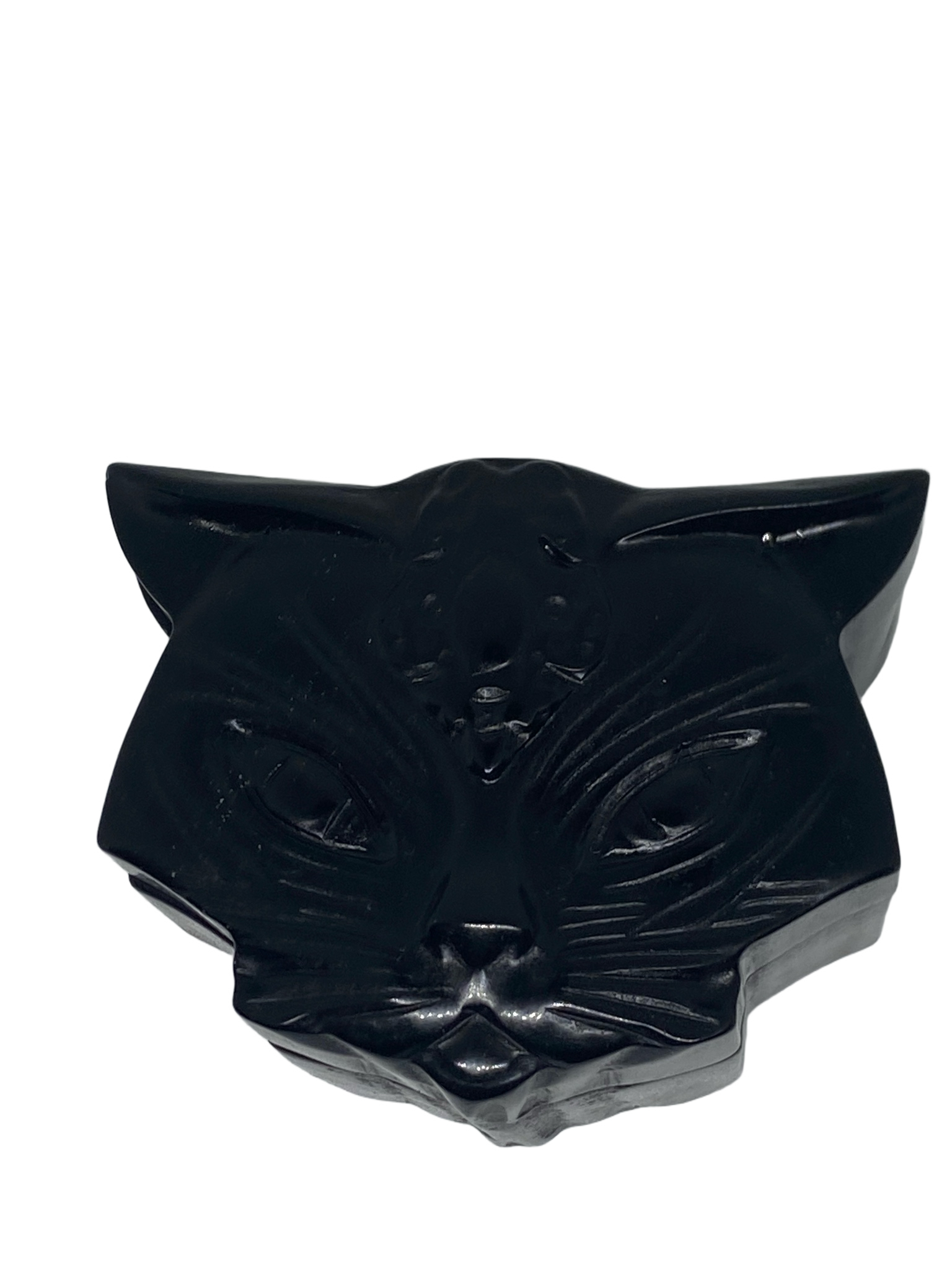 Black Obsidian Cat Trinket Holder